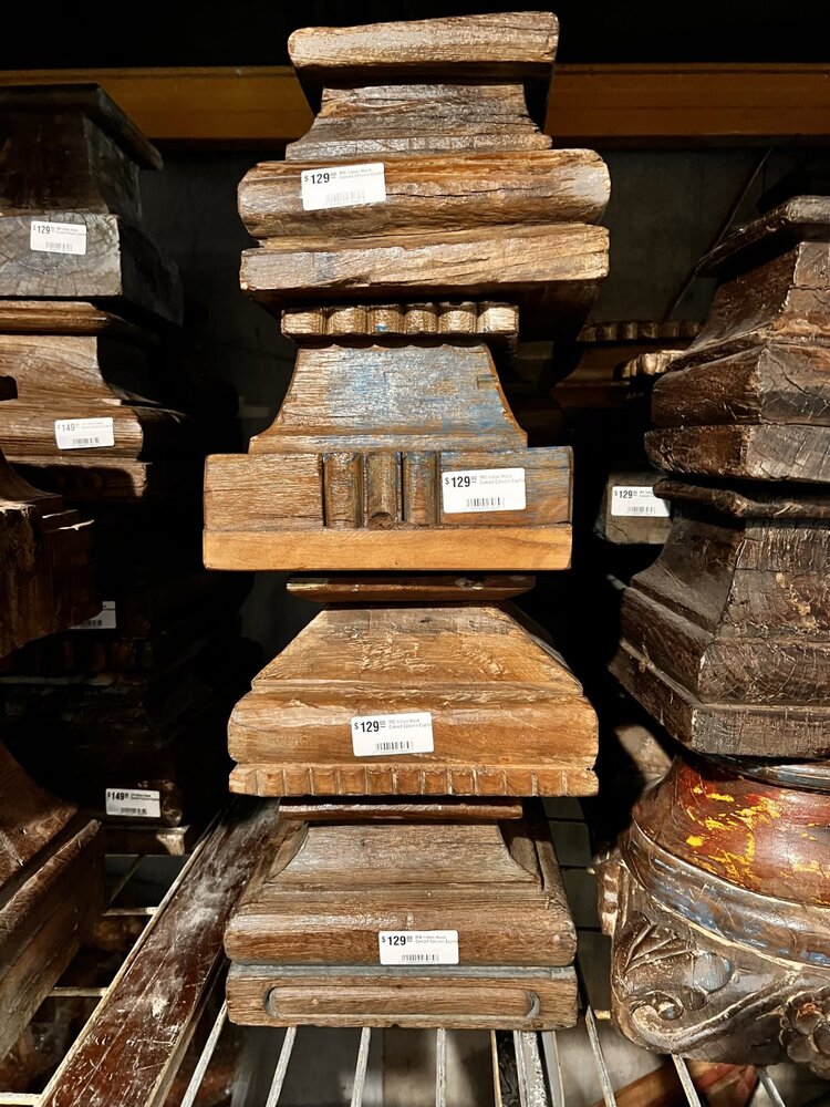 MD Indian Hand Carved Column Capital (Size,Style,Color,Condition will vary)