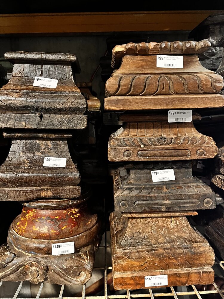 SM Indian Hand Carved Column Capital (Size,Style,Color,Condition will vary)