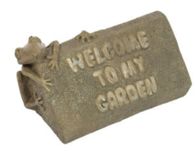 Frog Welcome Stone Pnt