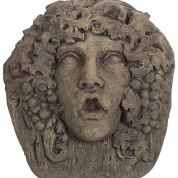 Bacchus Head  18"h x 16"w x 5"dia (Shown Finished; Sold Unfinished)