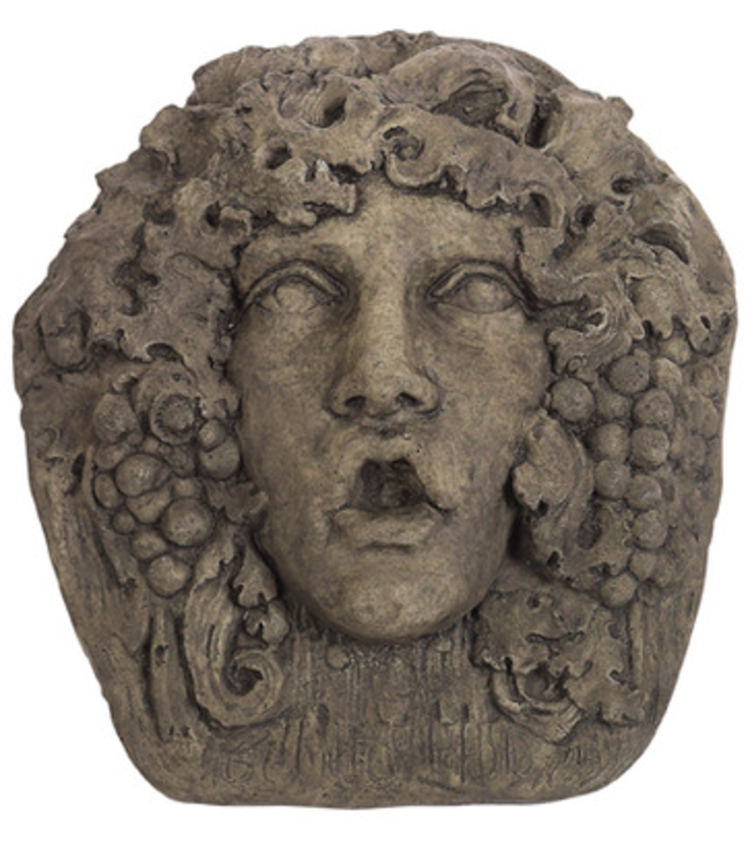 Bacchus Head  18"h x 16"w x 5"dia (Shown Finished; Sold Unfinished)