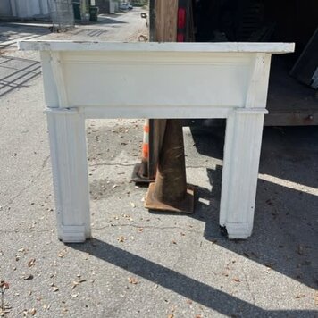 Salvaged White Small Mantle w/ moulding 53w x 46h