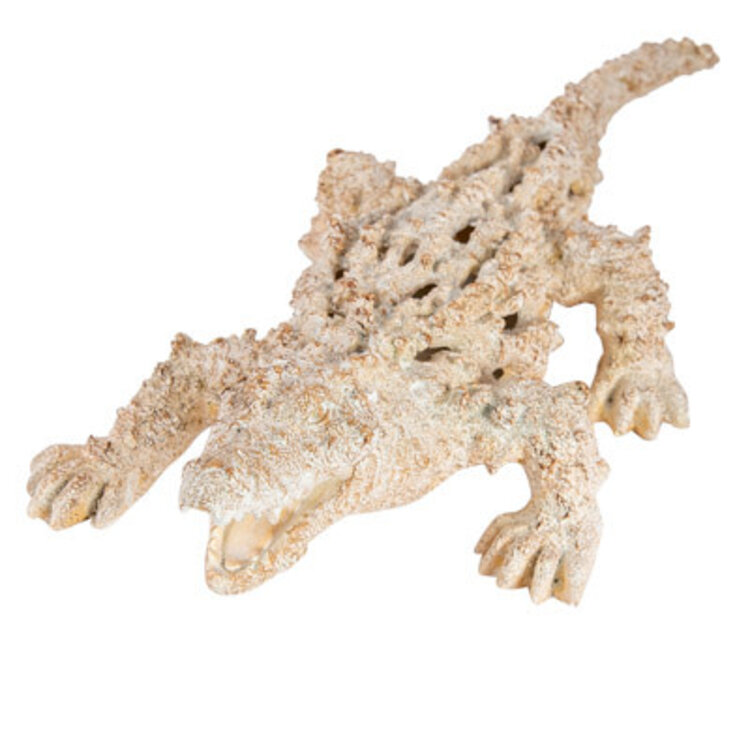 Coral Look Alligator Figurine 15 1/4 Inch