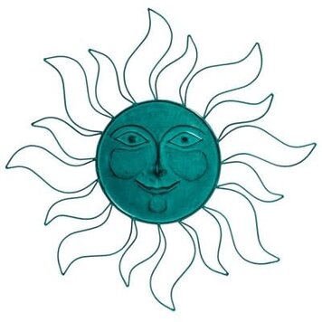 Verdigris Green Blue Wall Sun 30"