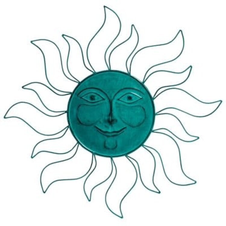 Verdigris Green Blue Wall Sun 30"