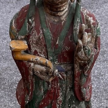 Ancient Gesso Statue of Guan Yin 16"X  10"X  46