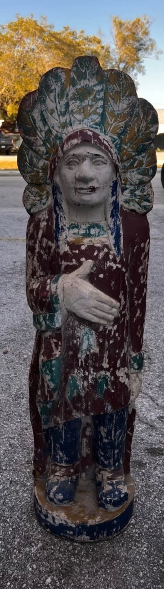 Gesso Indian 11" X 11" X 48"