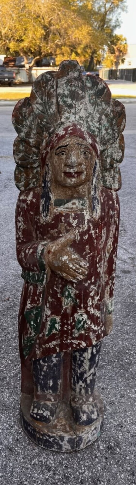 Gesso Indian 11" X 11" X 48"