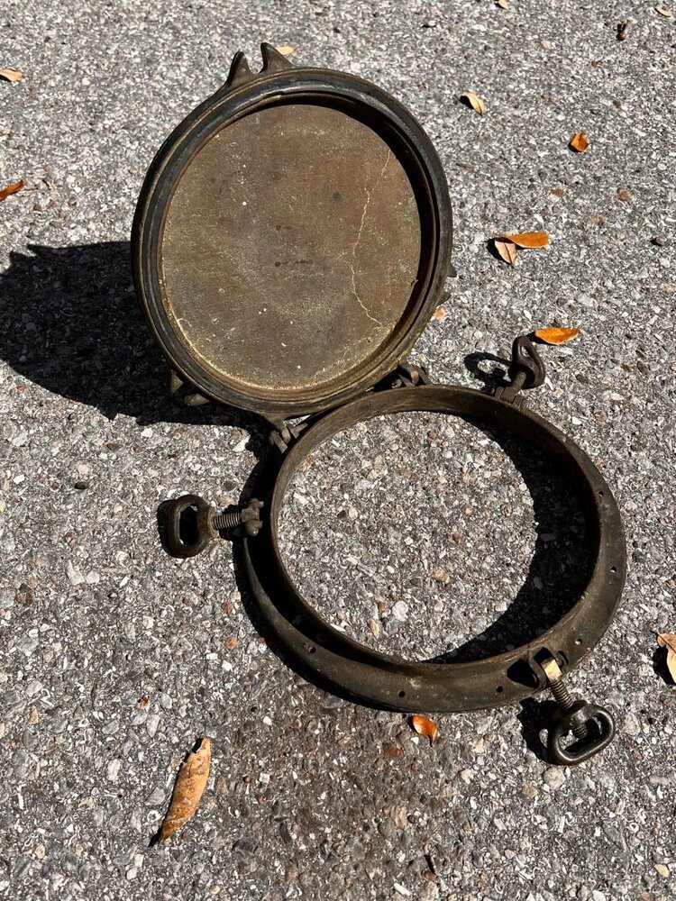 Early 20th Century Antique Solid Brass Ships Porthole No Glass