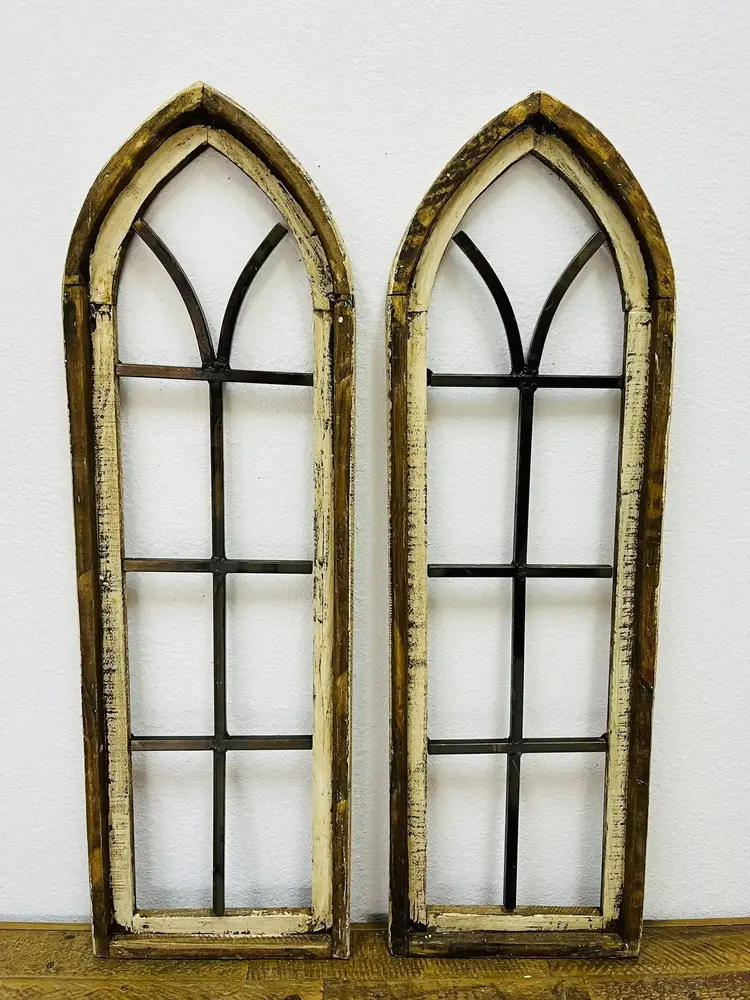 cathedral window with iron