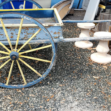 antique wood cart