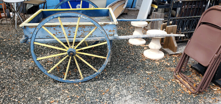 antique wood cart
