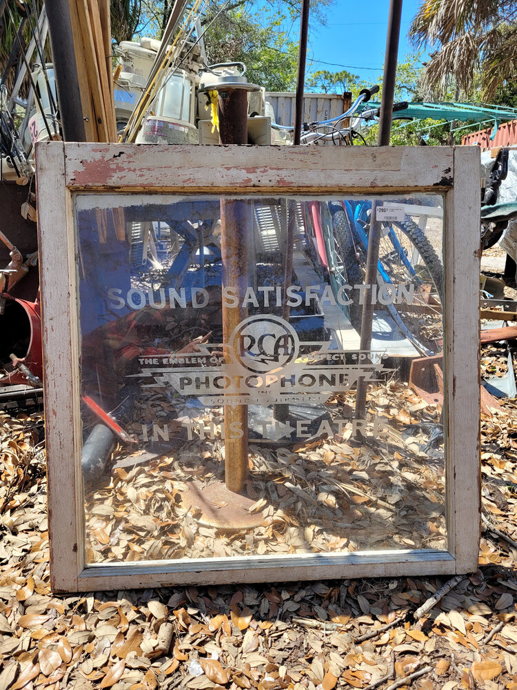 vintage etched rca window