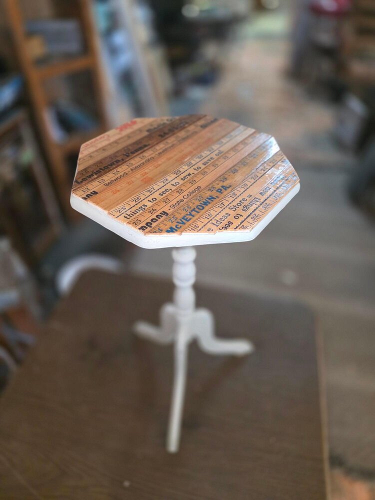 side table with rulers