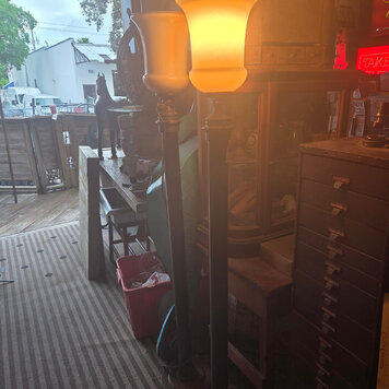 pair antique funeral parlor lamps