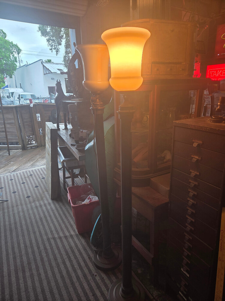 pair antique funeral parlor lamps