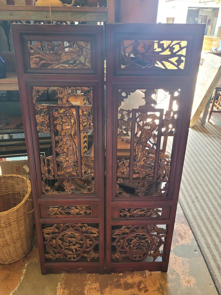 carved asian doors
