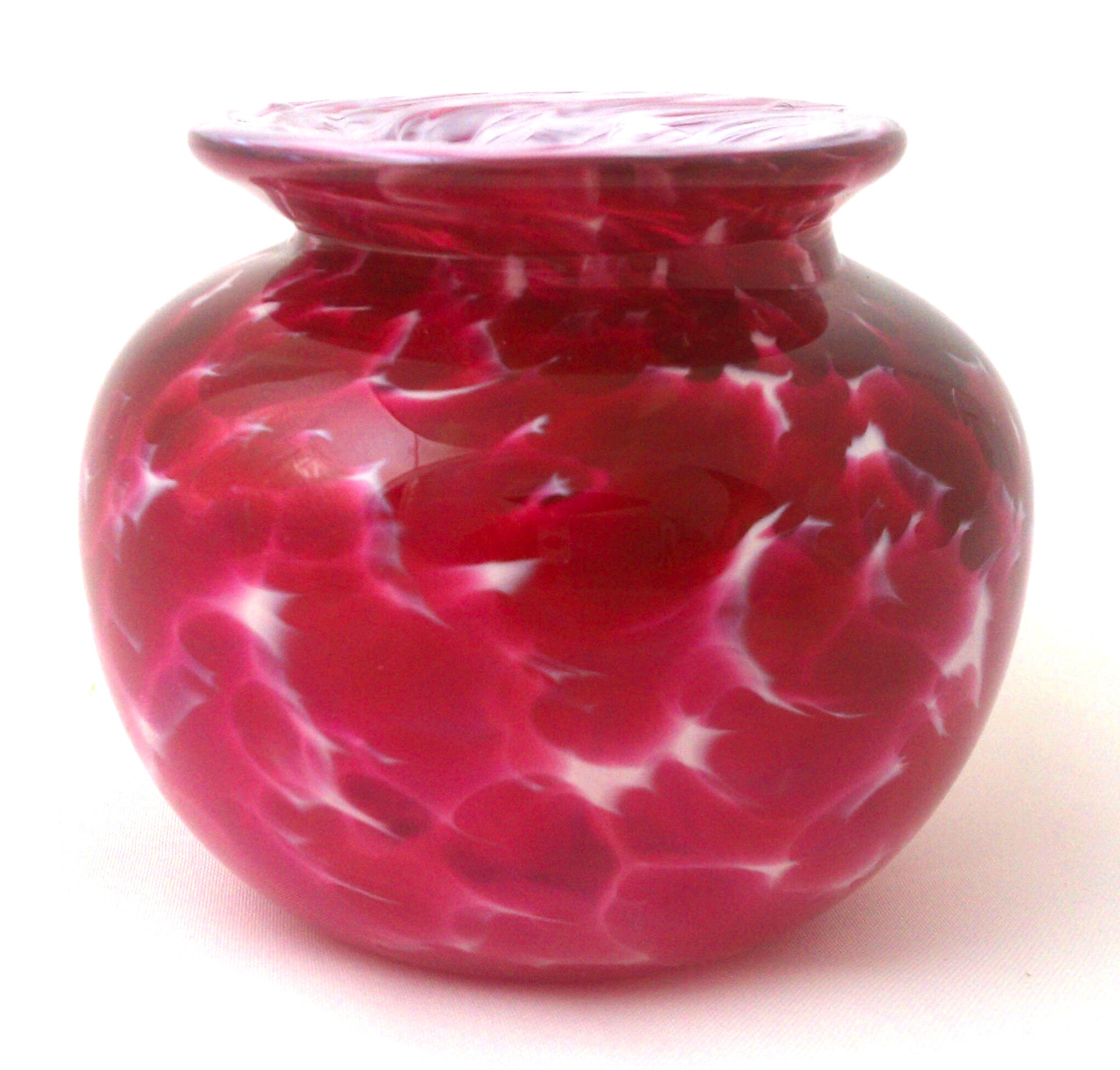 Inspired Fire Glass Handblown Glass Vase with Flared Opening  Small