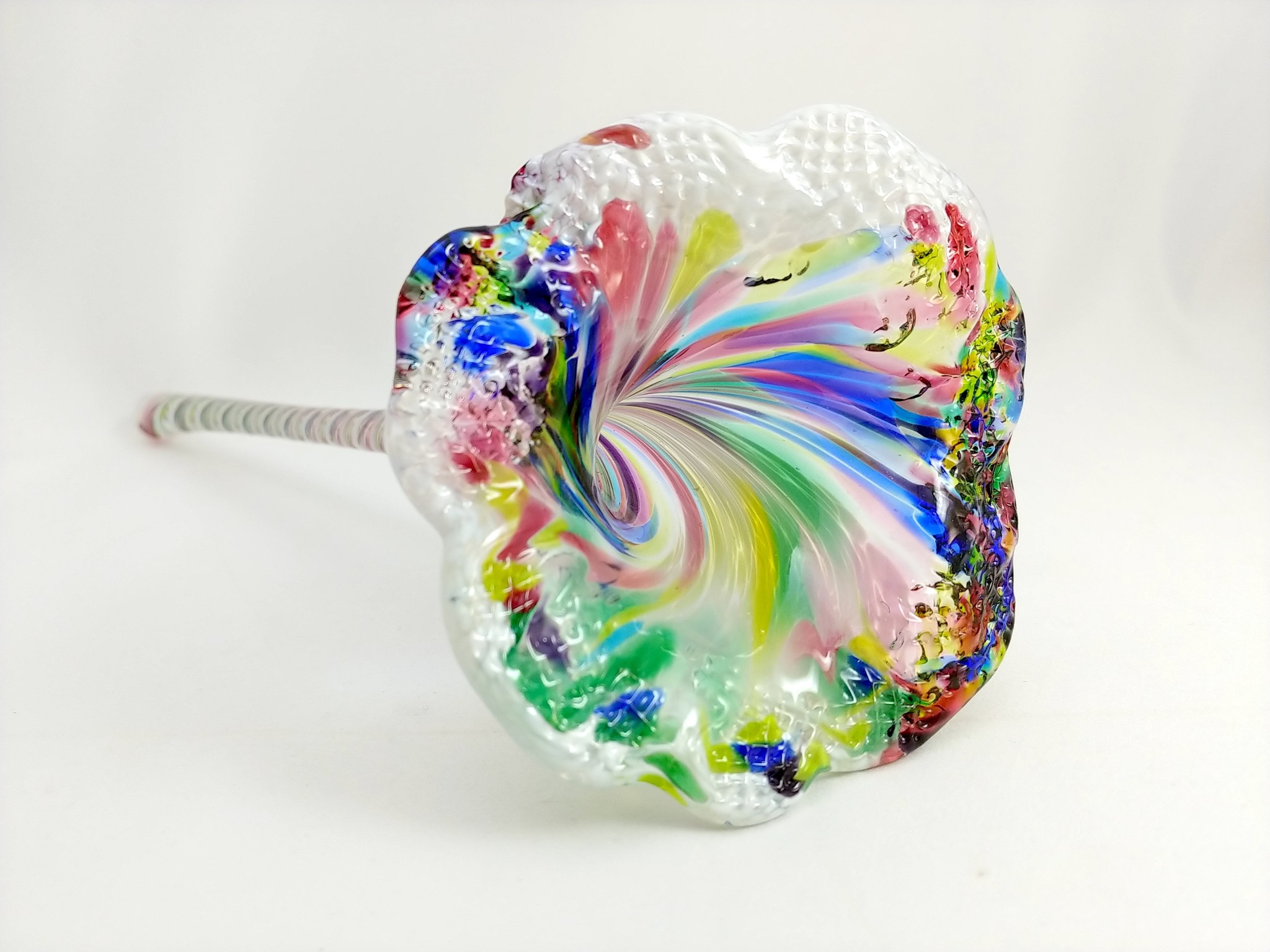 Handmade Glass Flower Hummingbird Feeder - Inspired Fire Glass