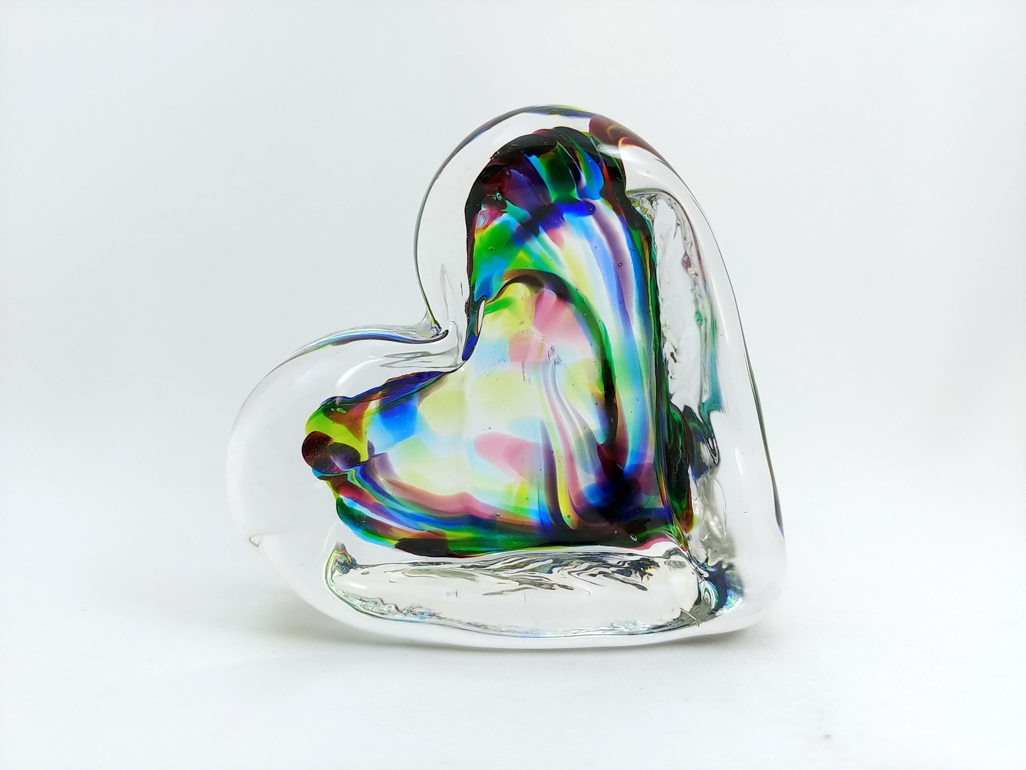 Inspired Fire Glass Glass Heart Paperweight Ring Holder