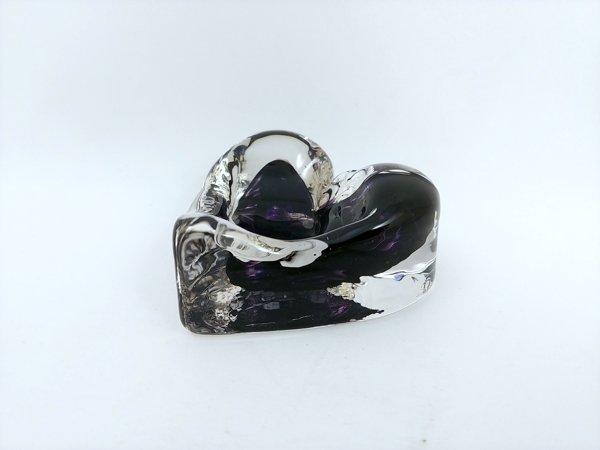 Inspired Fire Glass Glass Heart Paperweight Ring Holder