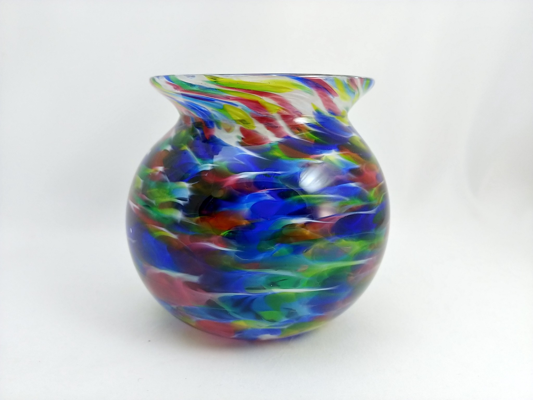 Inspired Fire Glass Handblown Glass Vase with Flared Opening  Small
