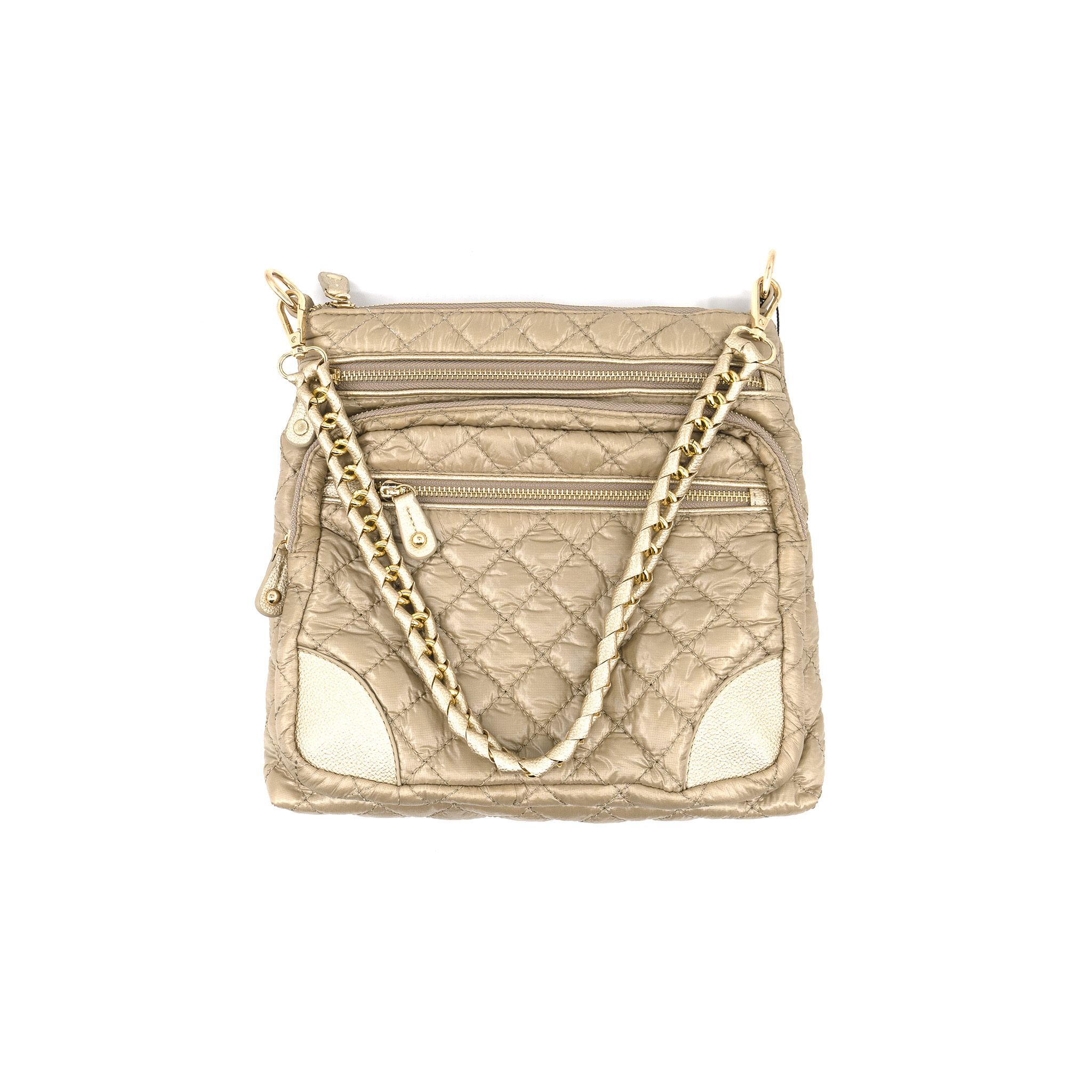 gold quilted bag