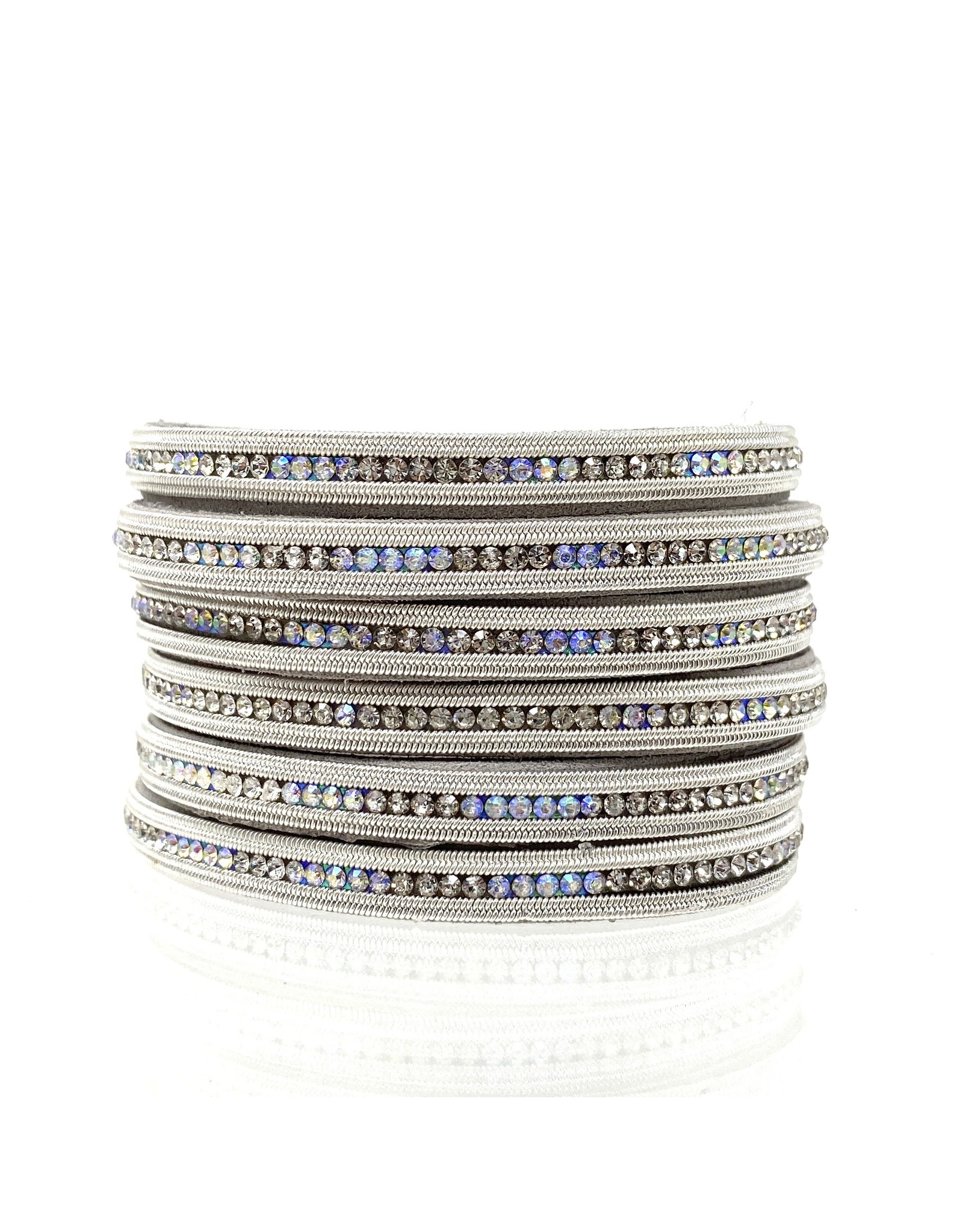 Sunrise USA Trading X-Wide Crystal Bracelet Silver