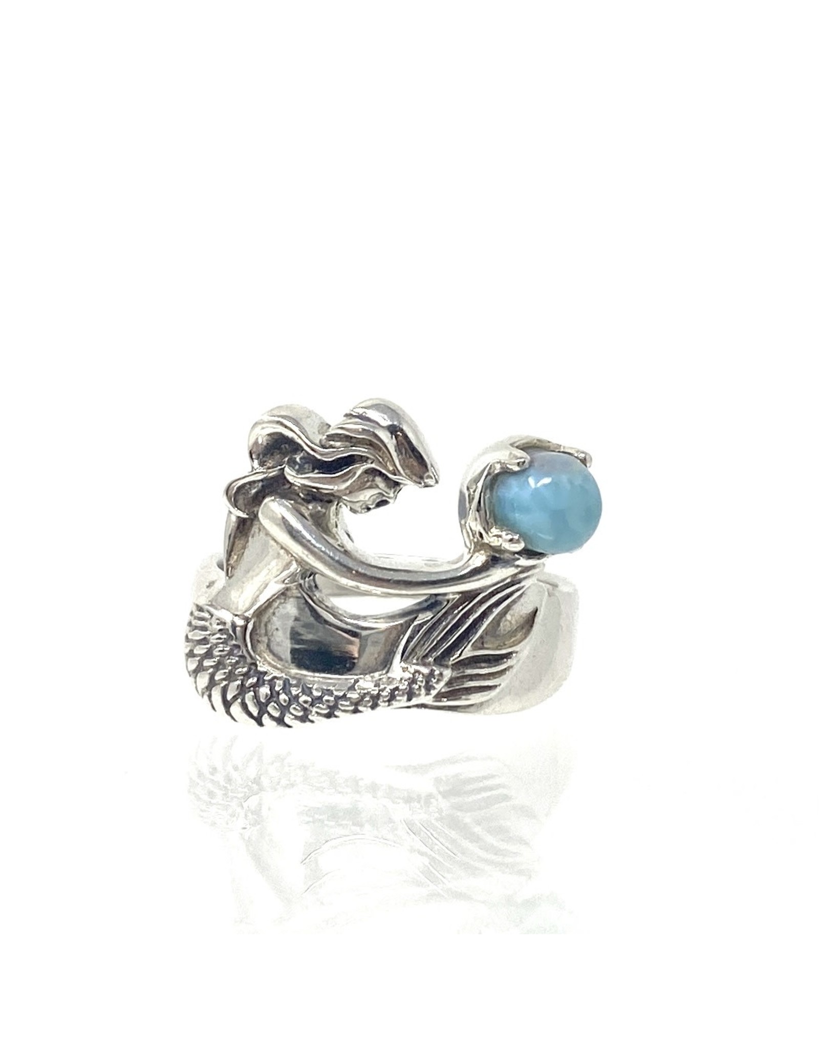 India Gems Mermaid & Larimar Ring