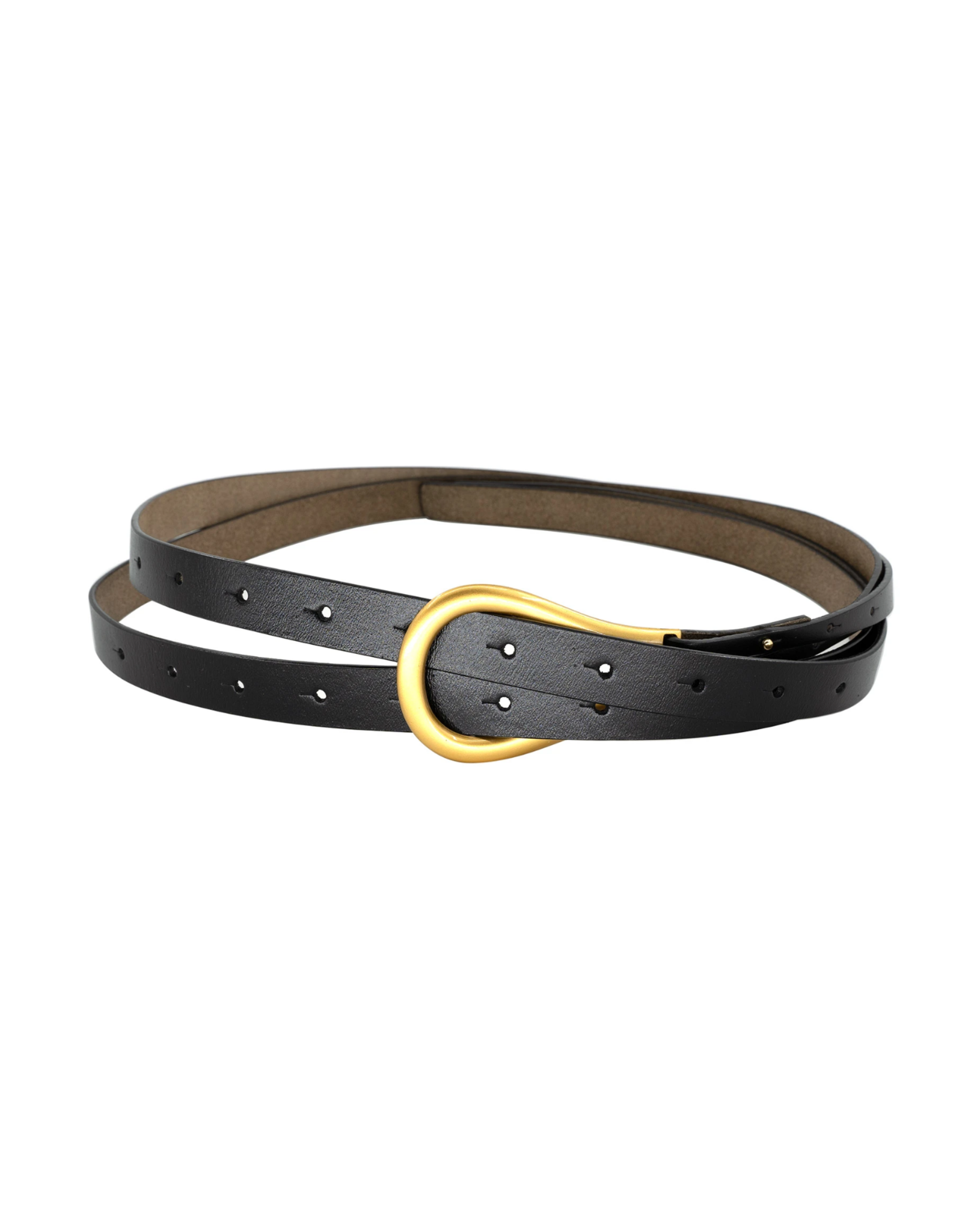 Black Double Strap Leather Belt