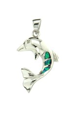 Sterling & Opal Dolphin (Three Small Opals)