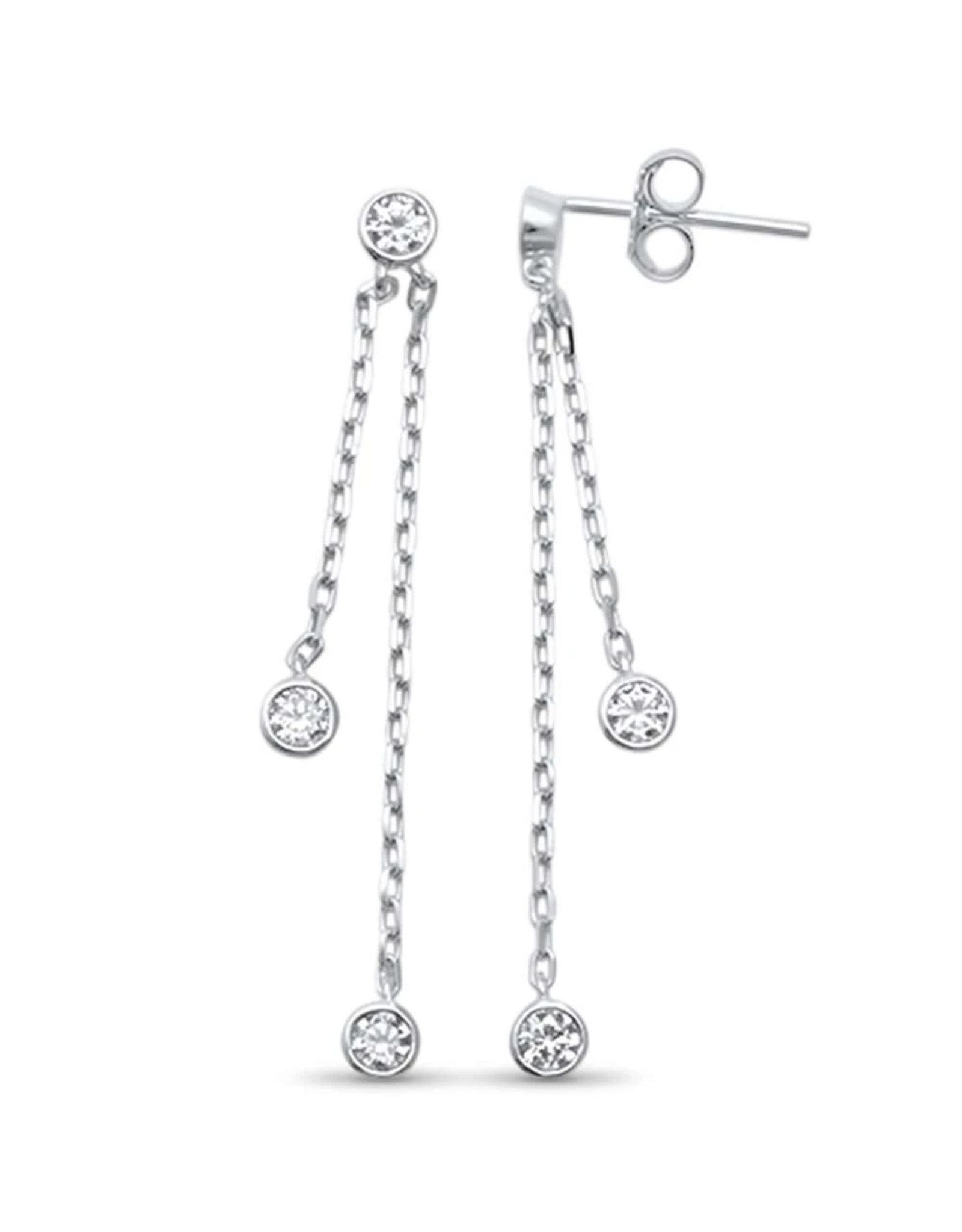 Sonara Jewelry Bezel CZ Dangle Earrings