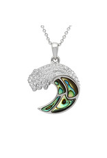 Ocean Jewelry Crystal Abalone Wave Pendant