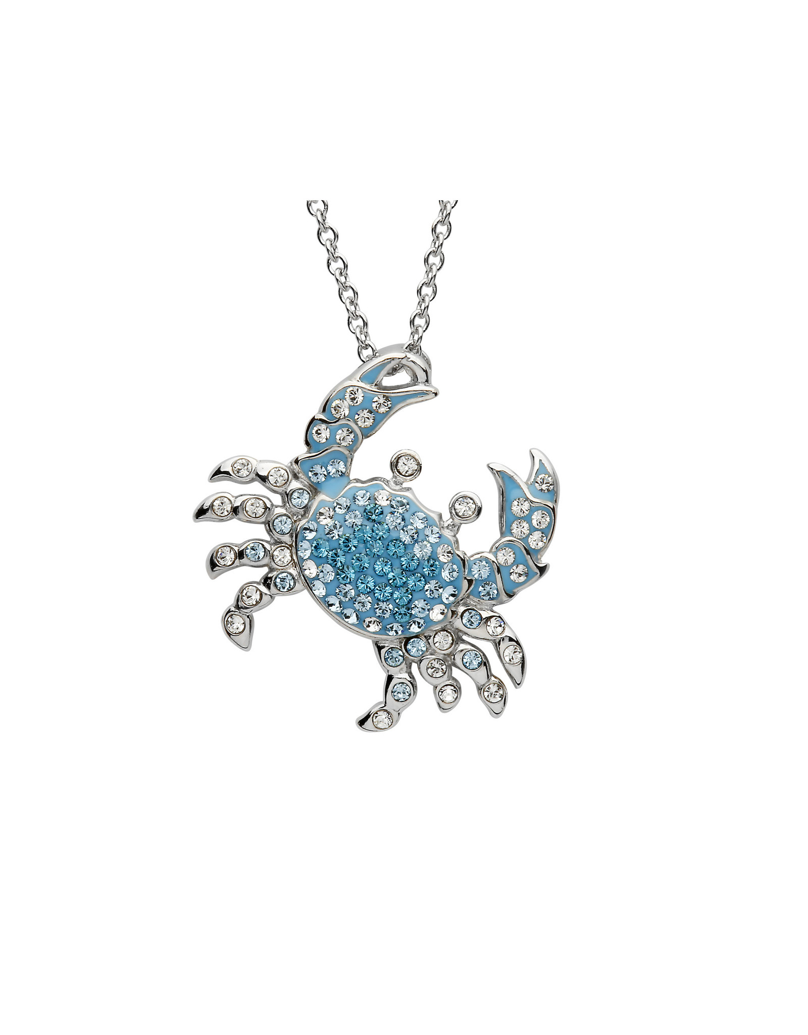 Ocean Jewelry Blue SW Crystal Crab Pendant