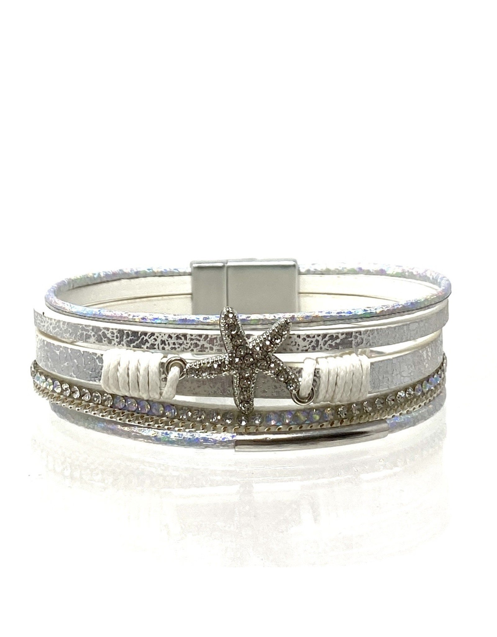 Sunrise USA Trading Silver Crystal Starfish Bracelet