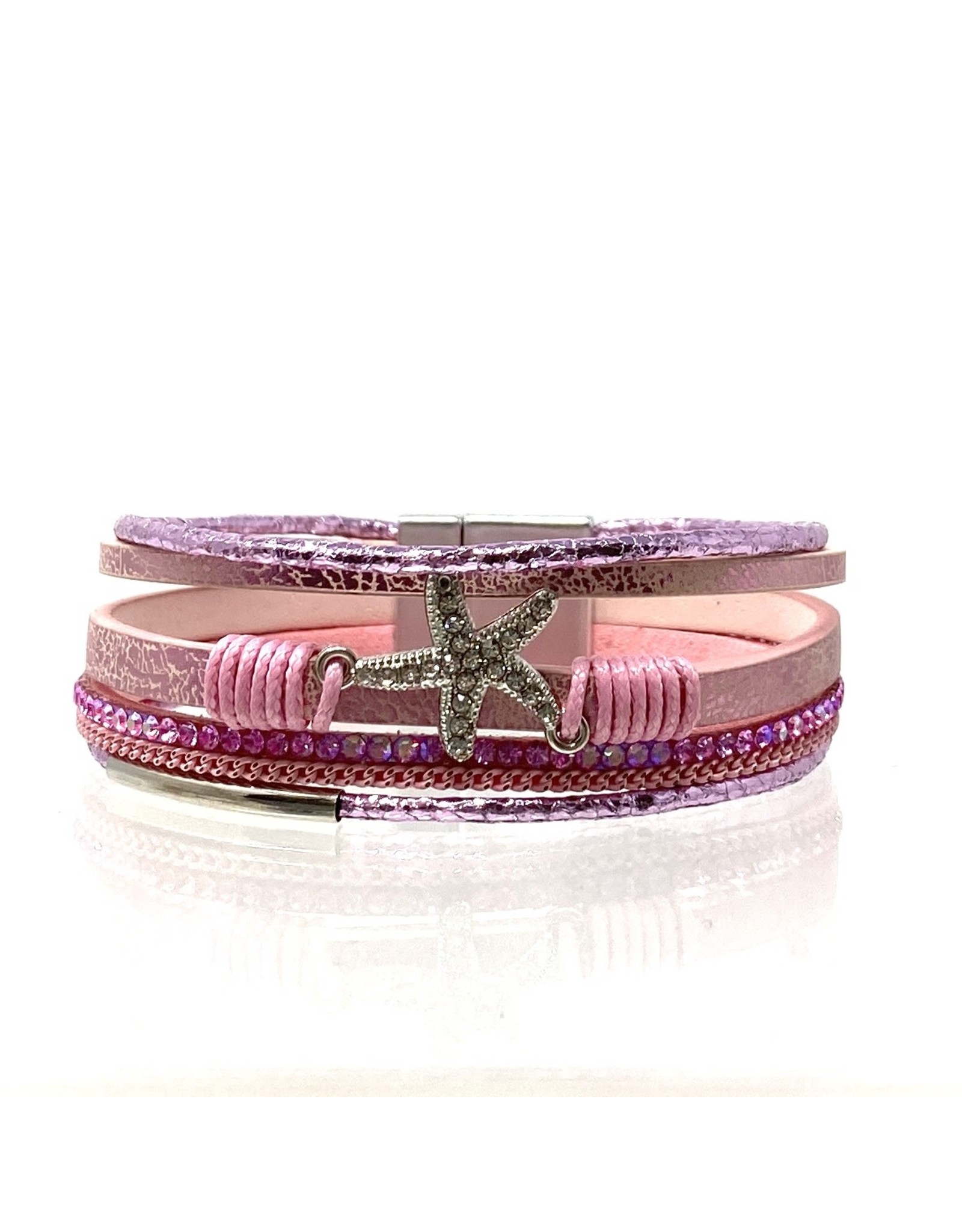 Sunrise USA Trading Pink Crystal Starfish Bracelet
