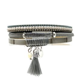 Sunrise USA Trading Grey Tassel Magnetic Bracelet