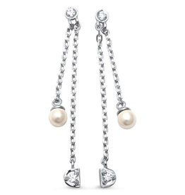 Sonara Jewelry Bezel CZ & Pearl Earrings