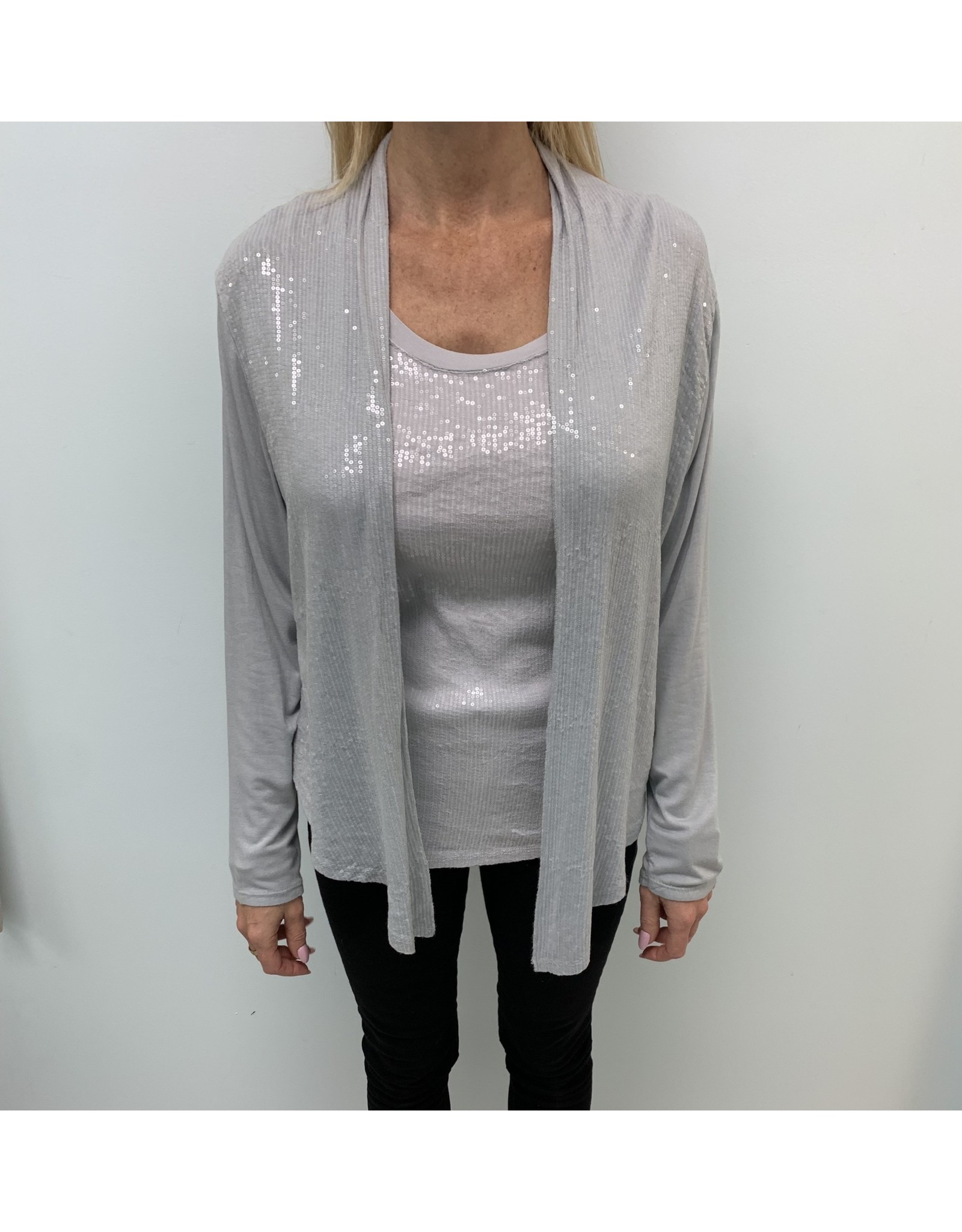 Dance In Paris Silver Sequin Cardigan 