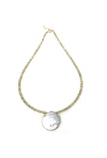 Round Keshi Pearl & Sephene Necklace