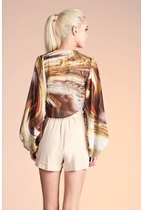 Marble Snake Wrap Top