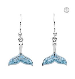 Ocean Jewelry Aqua SW Whale Tail Earrings