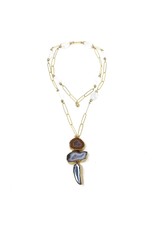 Multi Geode & LG Paperclip Chain Necklace