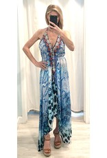 Indian Tropical Fashions Azure Python Handkerchief Dress