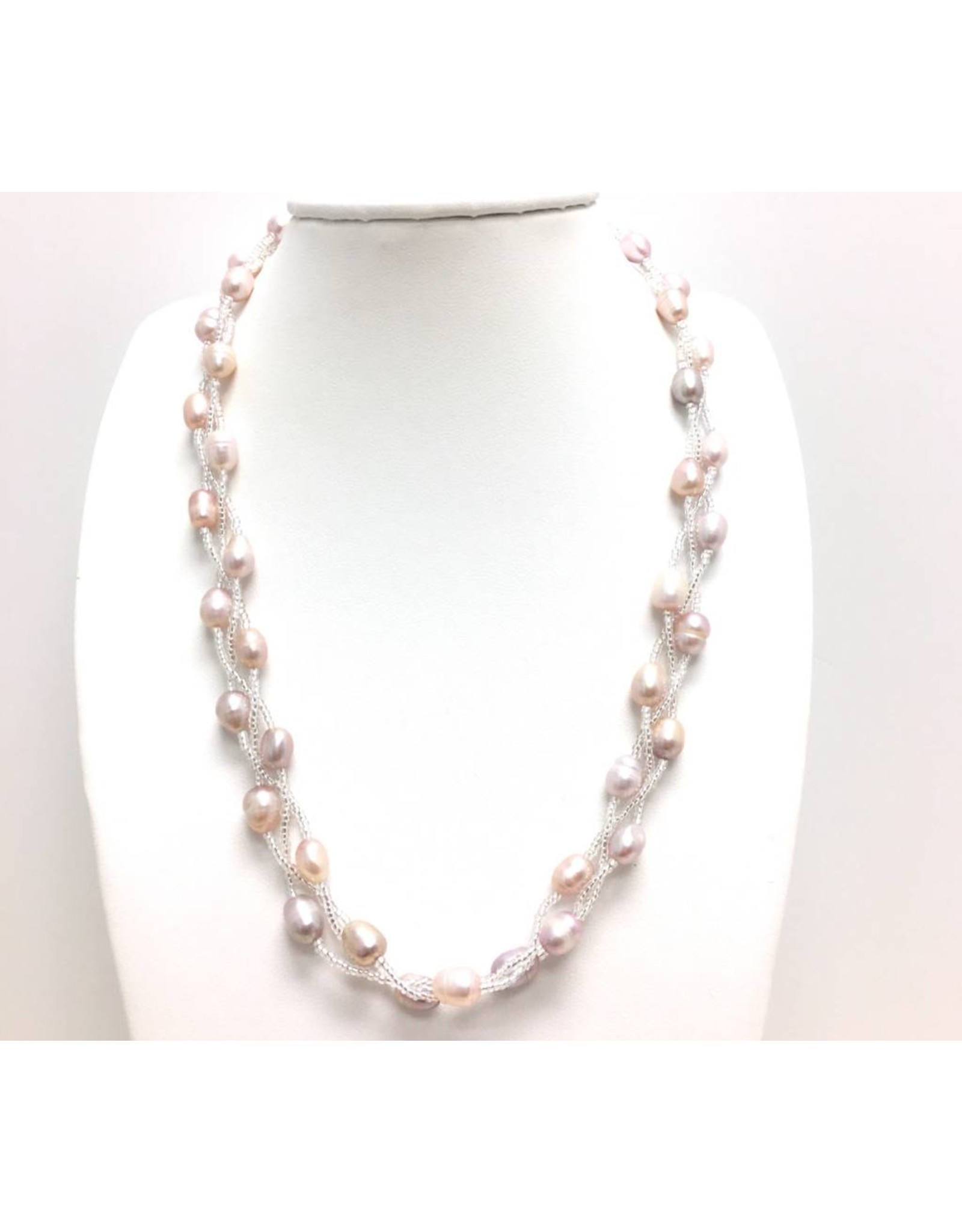 3 Strand Pearl Beaded Necklace