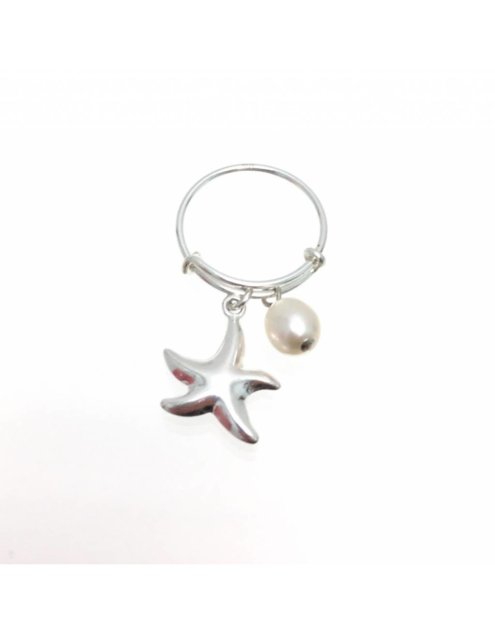 Starfish & pearl ring Size 6-8