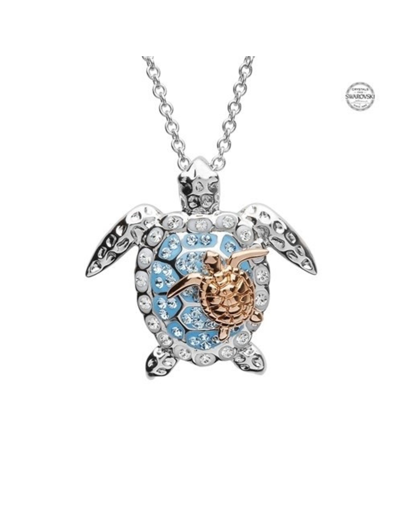 Ocean Jewelry Aqua SW & RG Baby Turtle Pendant