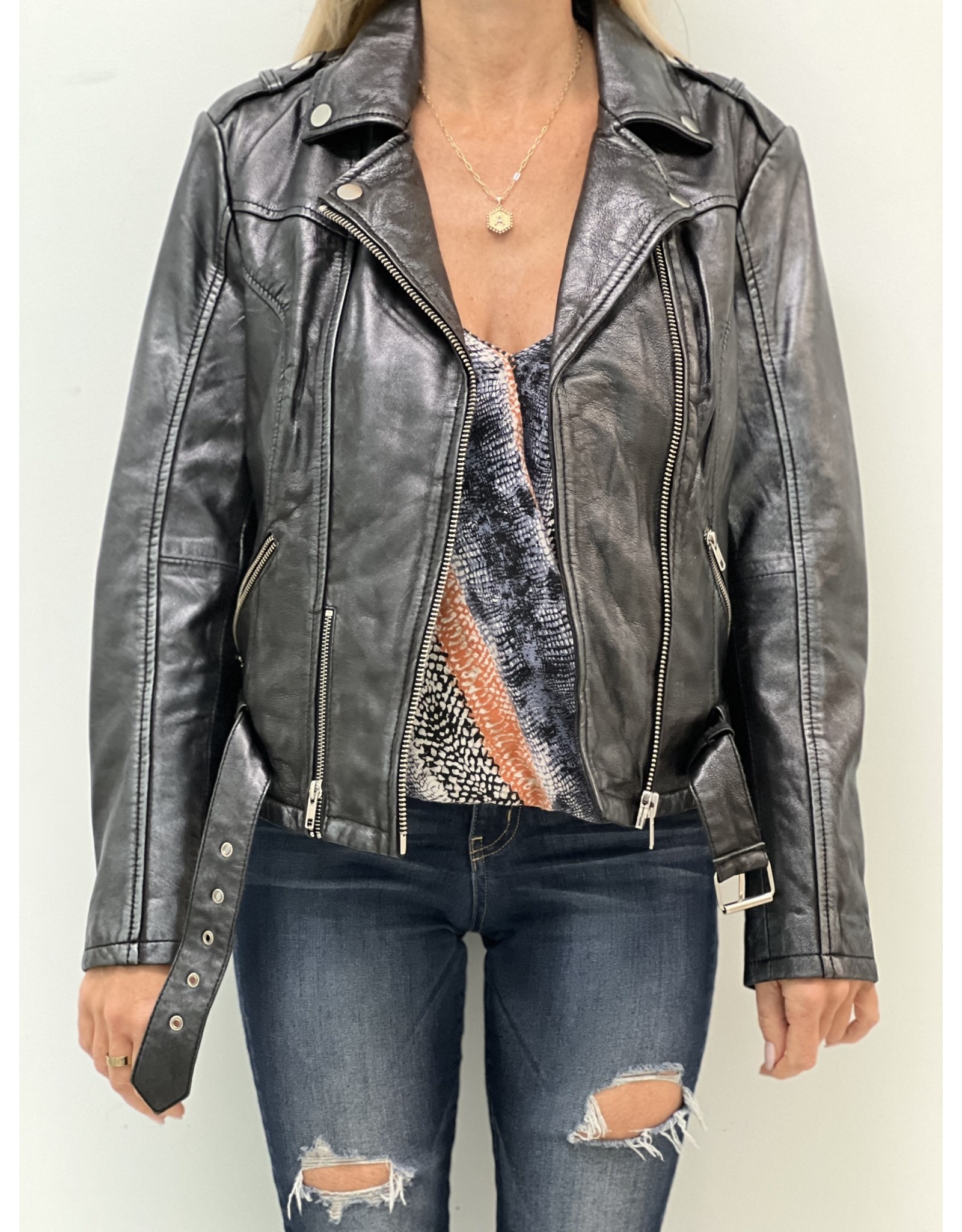 Analili All Nghter Black Leather Jacket