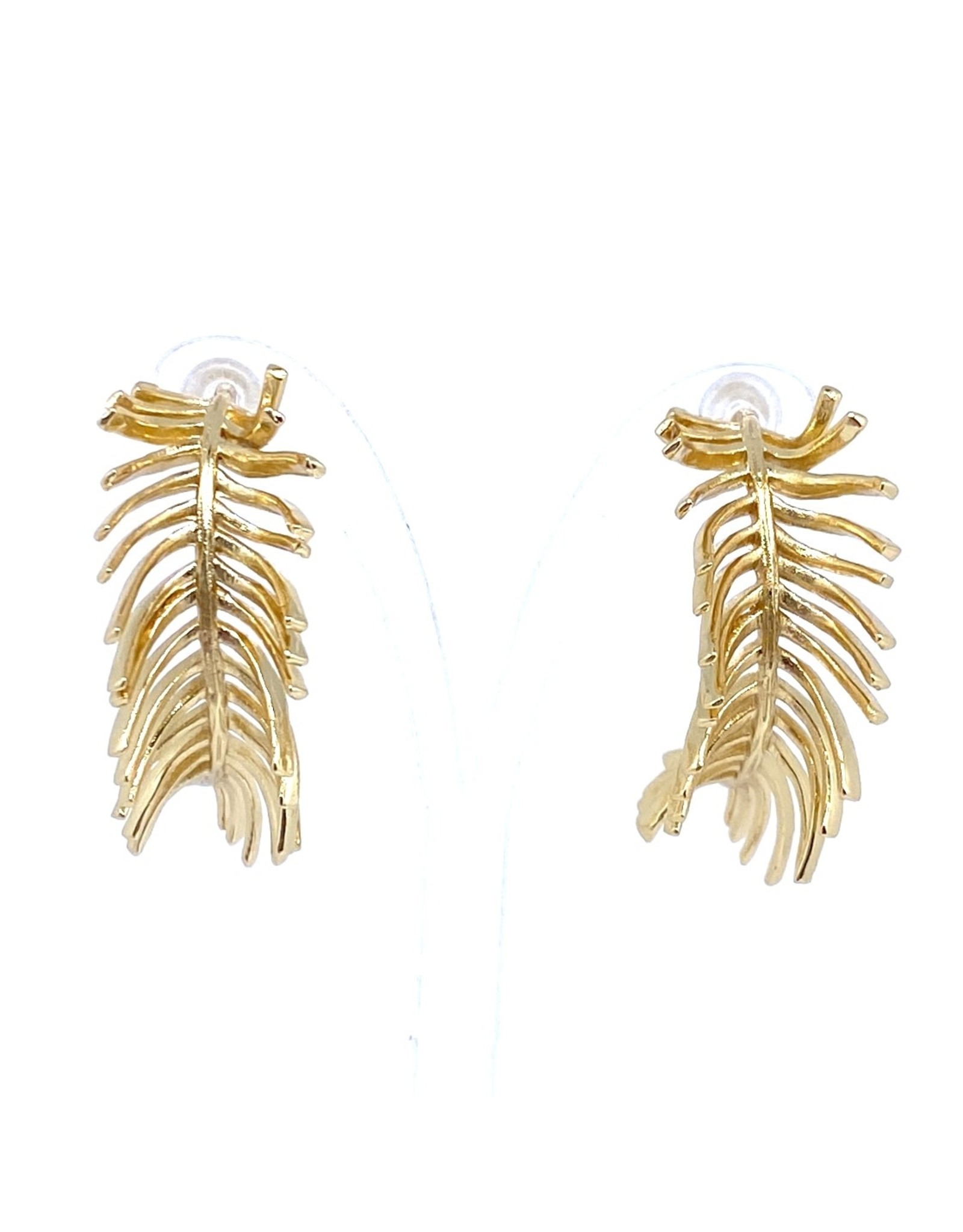 Dluxca Gold Filled Feather Hoop Earrings