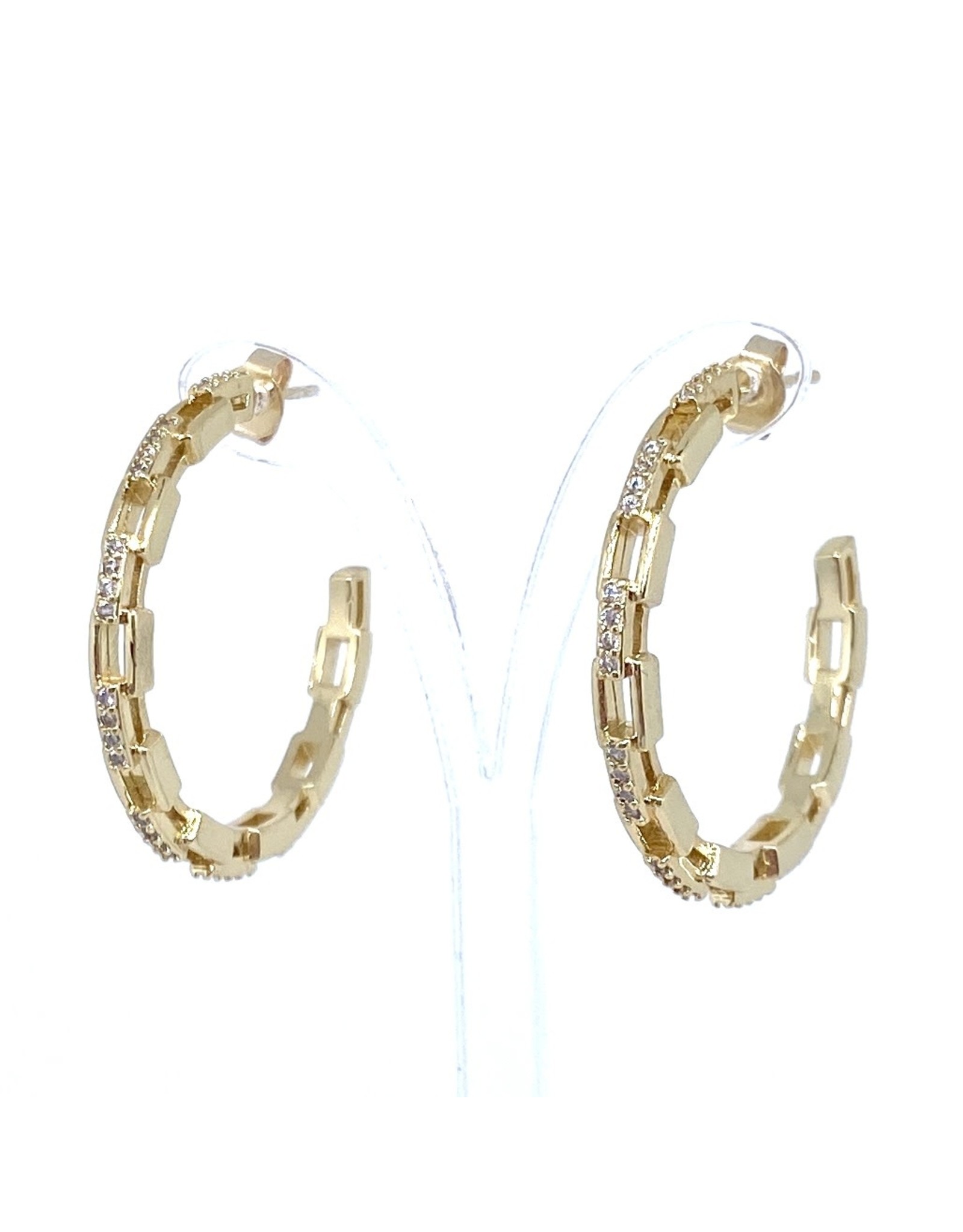 Dluxca 14K Gold Filled Chain Hoop Earrings